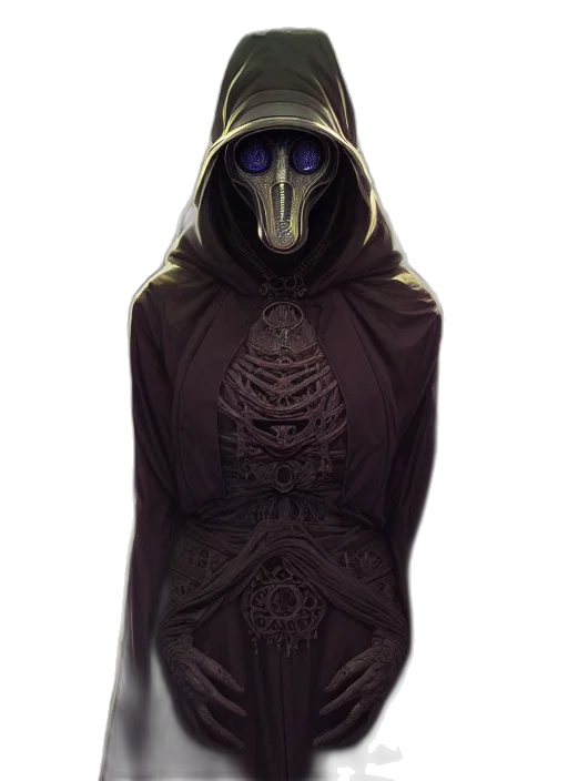 mask, jacket, face, dress, concept art, fantasy art, 3d render, pixel art transparent PNG cut-out