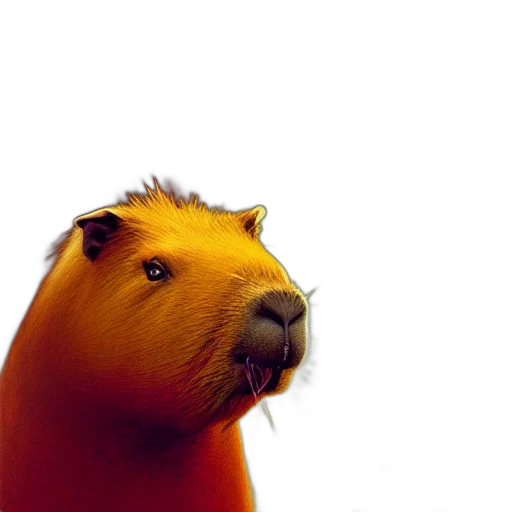 animal, creature, face, hair, photorealistic, 3d render, concept art, watercolor transparent PNG cut-out