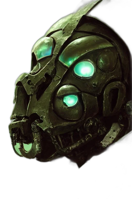 mask, robot, face, weapon, concept art, 3d render, cyberpunk, fantasy art transparent PNG cut-out