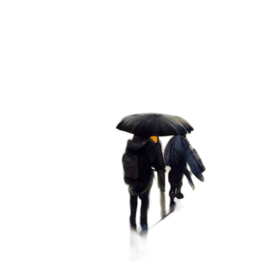 umbrella, jacket, hat, staff transparent PNG cut-out