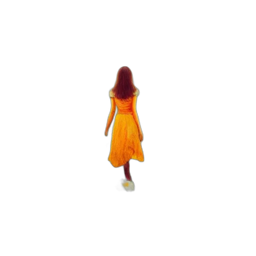 dress, hair, staff, jacket transparent PNG cut-out