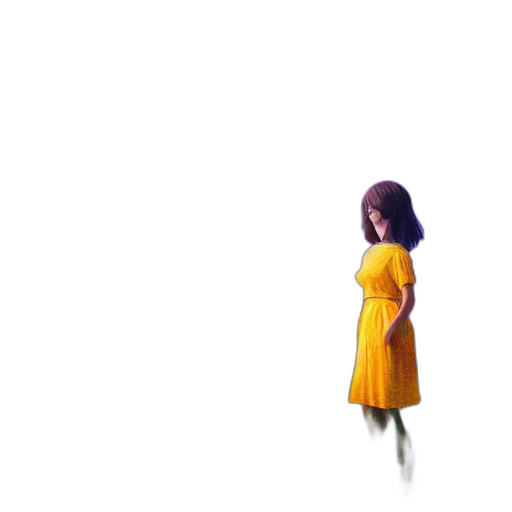 dress, robot, hair, creature transparent PNG cut-out