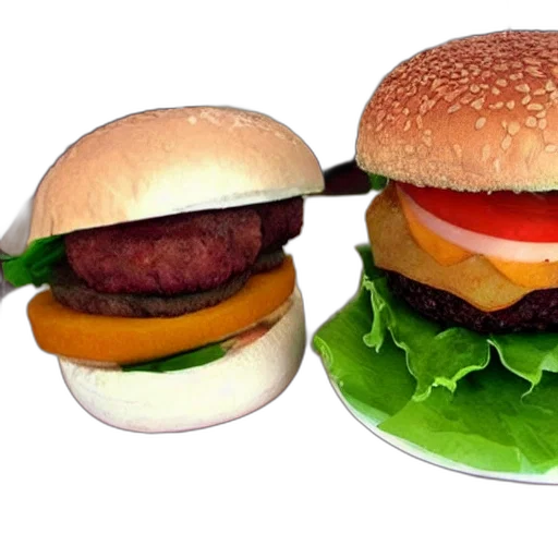 food, 3d render, photorealistic, hamburguer transparent PNG cut-out