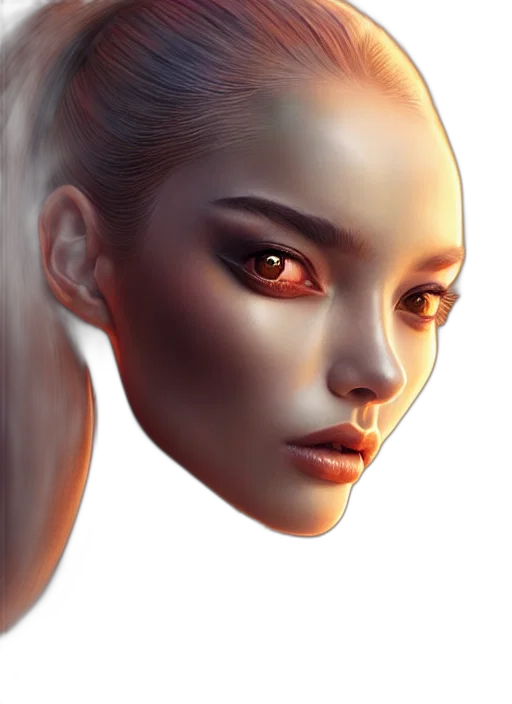 face, robot, photorealistic, fantasy art transparent PNG cut-out