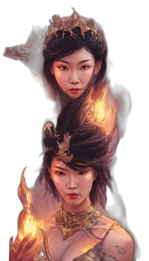 dragon, face, mask, crown transparent PNG cut-out