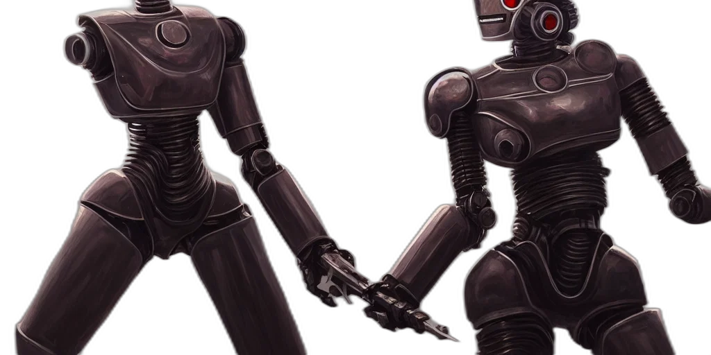robot, concept art, 3d render, cyberpunk transparent PNG cut-out