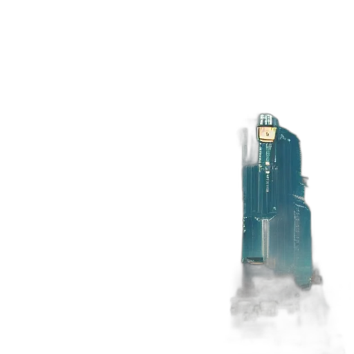 building, robot, jacket, weapon, concept art, cyberpunk, pixel art, 3d render transparent PNG cut-out