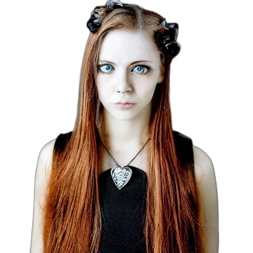 hair, face, jewelry, staff transparent PNG cut-out