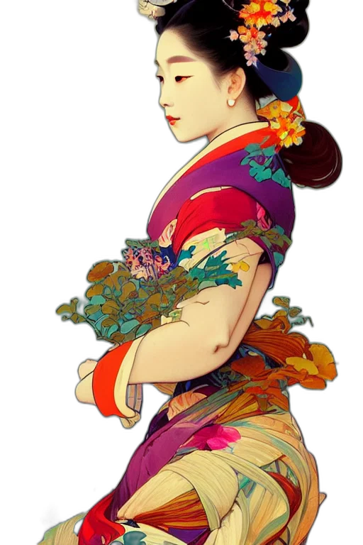 dress, flower, jewelry, staff transparent PNG cut-out