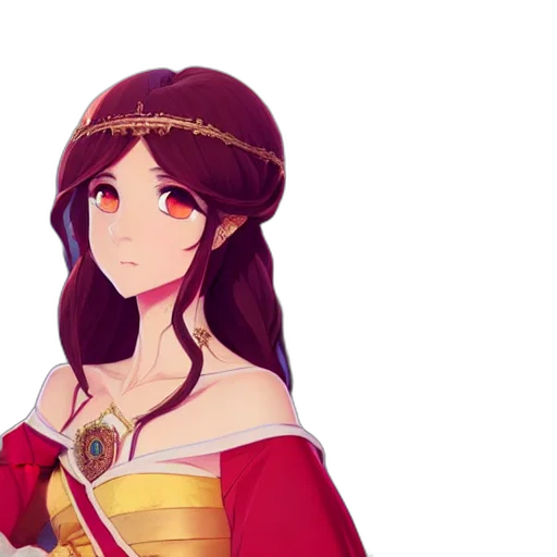 crown, dress, staff, jewelry, fantasy art, pixel art, anime, concept art transparent PNG cut-out