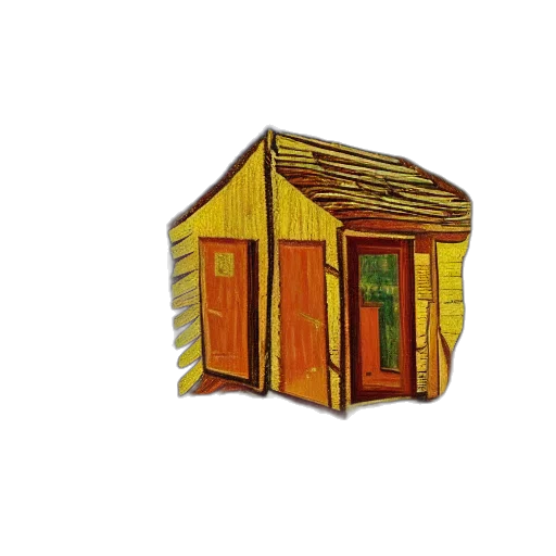 furniture, building, umbrella, food, 3d render, concept art, photorealistic, pixel art transparent PNG cut-out
