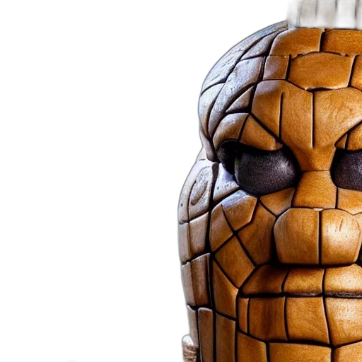 mask, comic book art, 3d render, closeup, photorealistic, photograph, ben, grimm transparent PNG cut-out