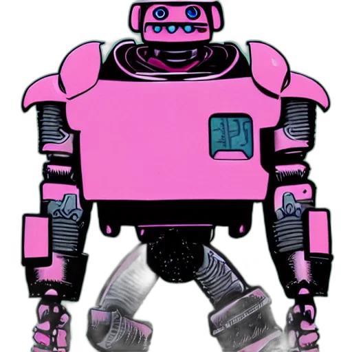 robot, staff, weapon, vaporwave transparent PNG cut-out