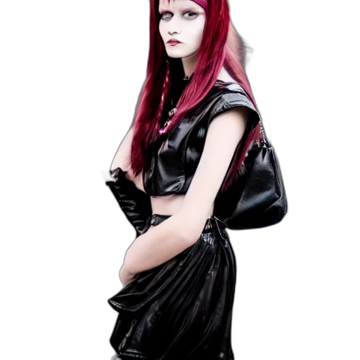 jacket, dress, staff, creature transparent PNG cut-out