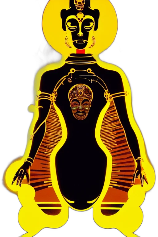 dress, robot, jewelry, mask, concept art, 3d render, pixel art, cartoon transparent PNG cut-out