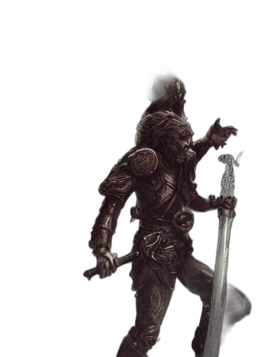 sword, staff, weapon, creature, concept art, fantasy art, 3d render, comic book art transparent PNG cut-out