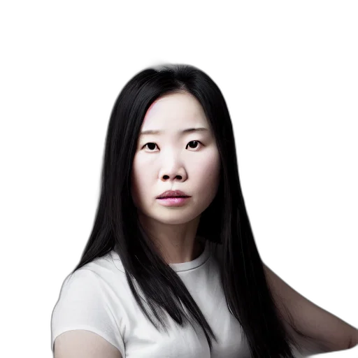 staff, face, hair, dress, photorealistic, 3d render, concept art, oil painting transparent PNG cut-out