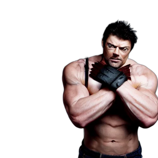 weapon, photorealistic, 3d render, concept art, photoshoot, ripped, hyper, muscular transparent PNG cut-out