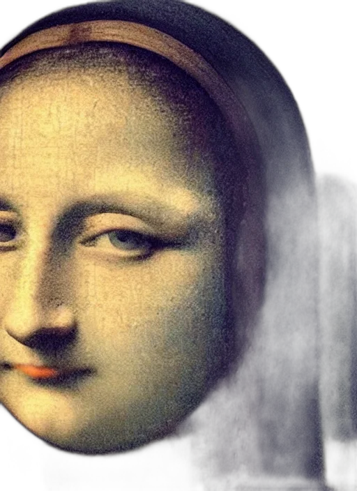 face, mask, photorealistic, oil painting transparent PNG cut-out