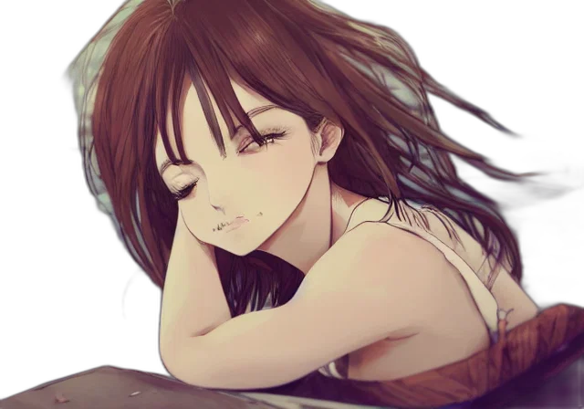 face, hair, anime, photorealistic transparent PNG cut-out
