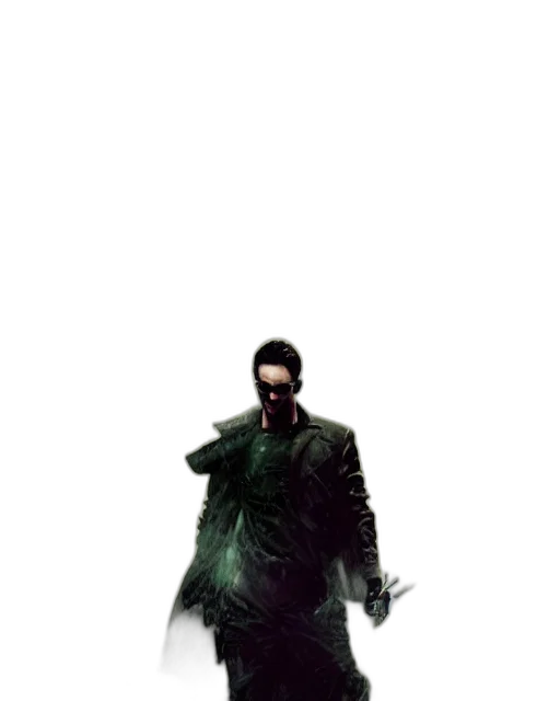jacket, staff, weapon, sword, concept art, comic book art, cyberpunk, pixel art transparent PNG cut-out