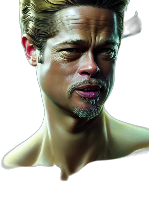 face, mask, photorealistic, 3d render, concept art, oil painting, olive, brad transparent PNG cut-out