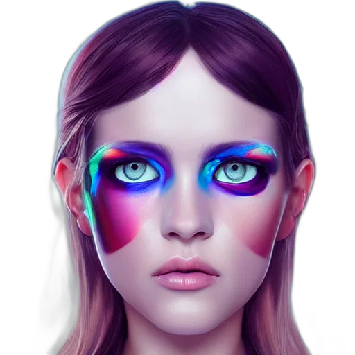face, mask, robot, cyberpunk transparent PNG cut-out