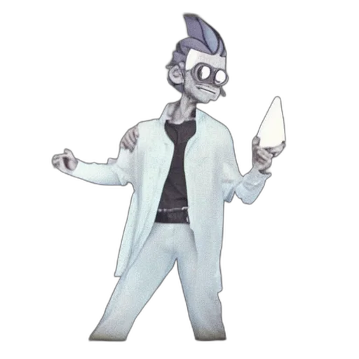 staff, jacket, mask, creature, concept art, cartoon, vaporwave, pixel art transparent PNG cut-out