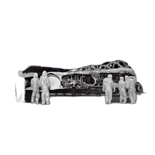 car, weapon, robot, staff, dismantled, ufo, spaceship, hanger transparent PNG cut-out