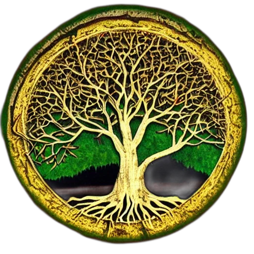 tree, staff, crown, fantasy art transparent PNG cut-out