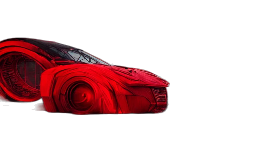 car, weapon, concept art, 3d render, photorealistic, cyberpunk, red, black transparent PNG cut-out