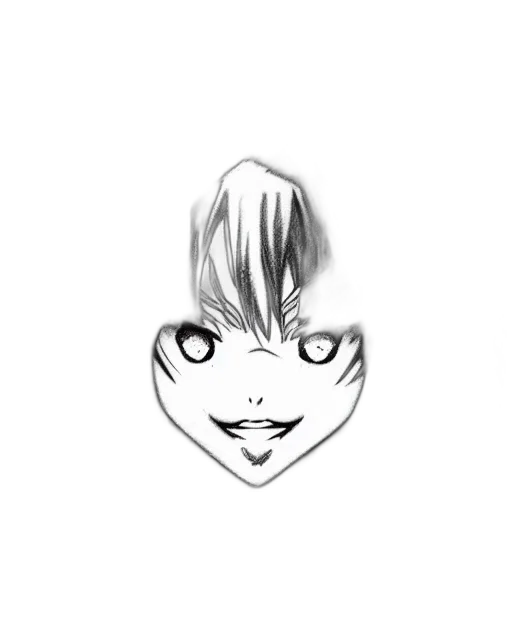 face, mask, hair, creature, cartoon, anime, photorealistic, pencil sketch transparent PNG cut-out