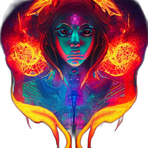 face, mask, crown, jacket, concept art, fantasy art, cyberpunk, pixel art transparent PNG cut-out