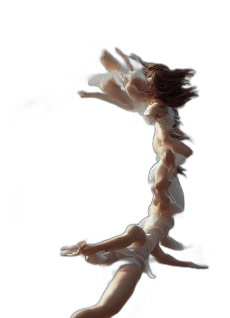 hair, creature, dress, staff transparent PNG cut-out