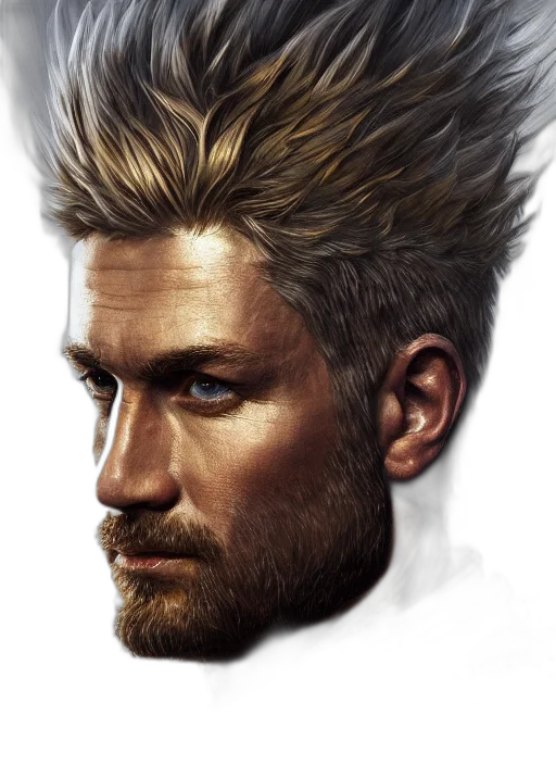 hair, face, staff, photorealistic transparent PNG cut-out