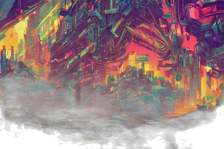 robot, sword, cyberpunk, concept art transparent PNG cut-out