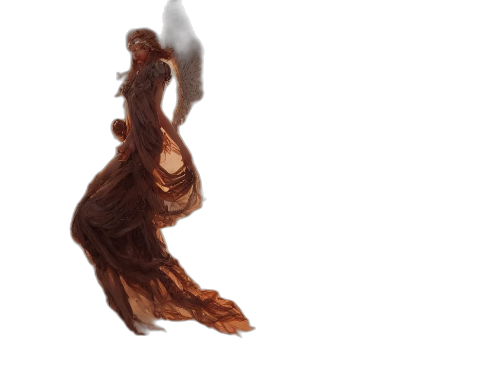 dress, hair, creature, staff, concept art, fantasy art, watercolor, pixel art transparent PNG cut-out
