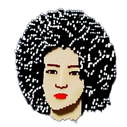 hair, face, jewelry, staff, pixel art, cartoon, photorealistic, vaporwave transparent PNG cut-out