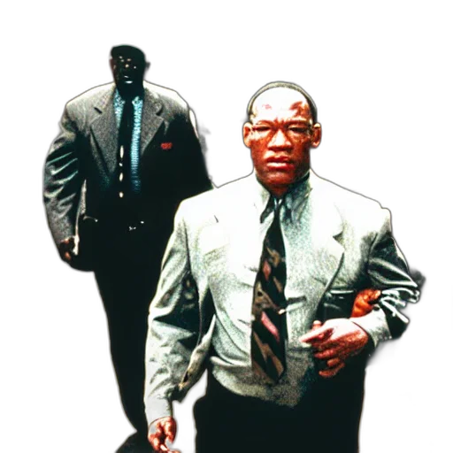 jacket, staff, face, mask, concept art, pixel art, film, still transparent PNG cut-out