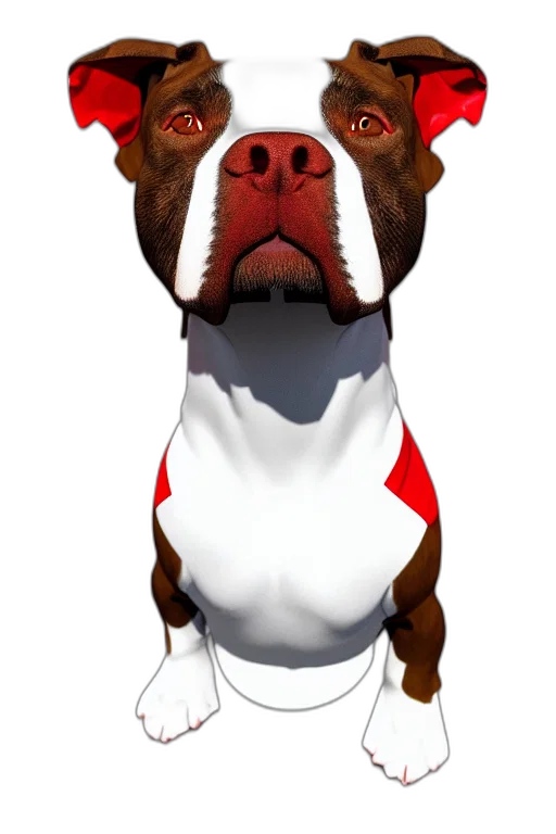 staff, animal, face, 3d render, photorealistic, concept art, cartoon, pitbull transparent PNG cut-out