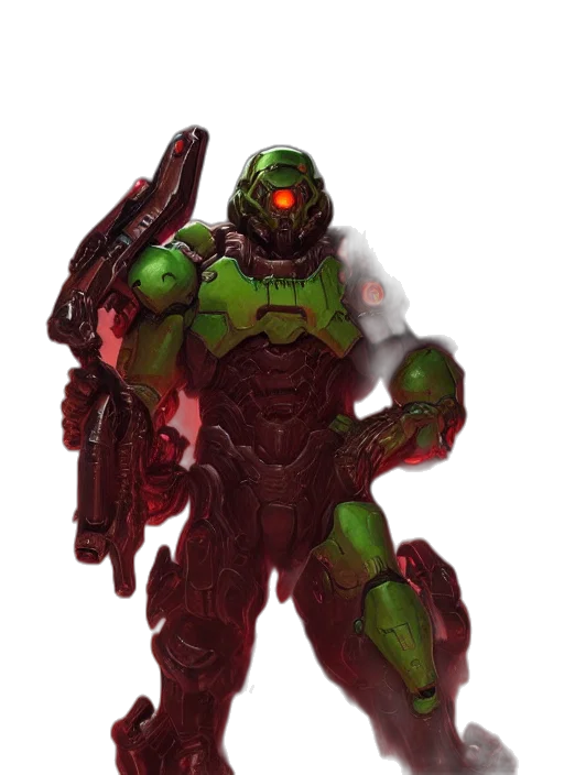 robot, weapon, concept art, 3d render transparent PNG cut-out