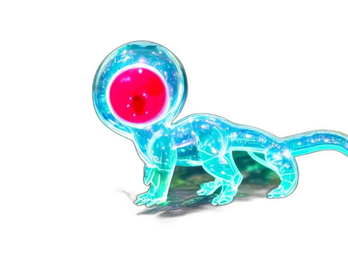 creature, dragon, animal, robot, concept art, 3d render, vaporwave, watercolor transparent PNG cut-out