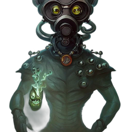 mask, robot, creature, staff transparent PNG cut-out