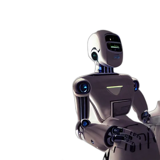 robot, 3d render, concept art, cyberpunk transparent PNG cut-out