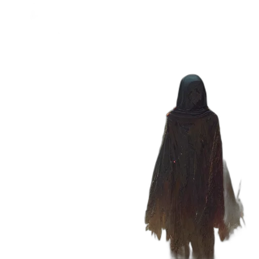 dress, jacket, creature, mask, concept art, 3d render, fantasy art, pixel art transparent PNG cut-out