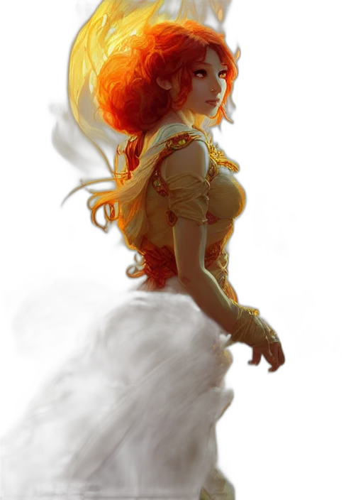 dress, crown, fantasy art, concept art, pixel art, comic book art, fire, outer space transparent PNG cut-out