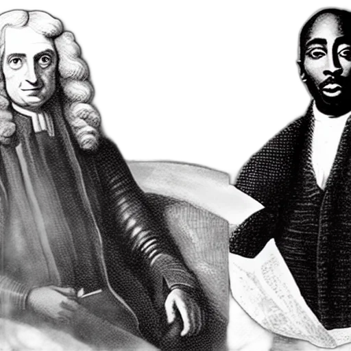 photo, sir, isaac, newton, tupac, shakur, good, friends transparent PNG cut-out