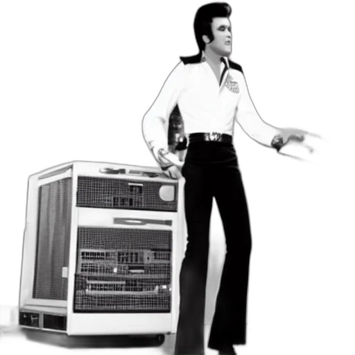 robot, elvis, presley, datacenter transparent PNG cut-out