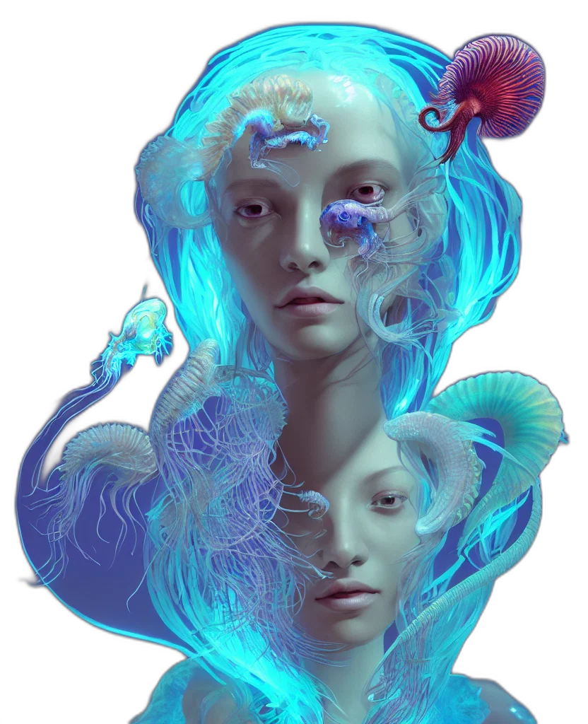 face, creature, mask, hair transparent PNG cut-out