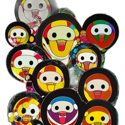 mask, jewelry, cartoon, colorful, poster, design, miserable, black transparent PNG cut-out